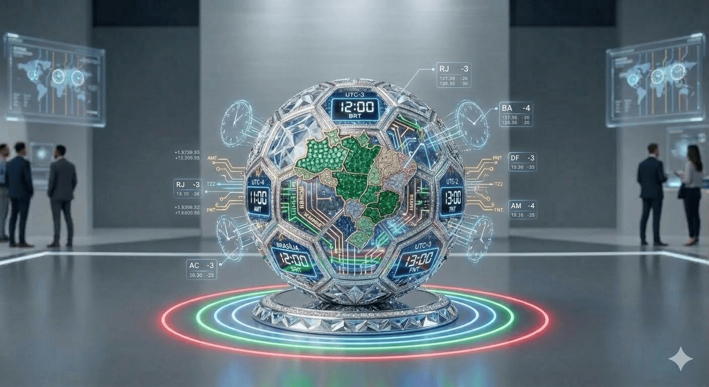 Infográfico Copa 2026: Guia de fuso horário e tabela de jogos do Brasil