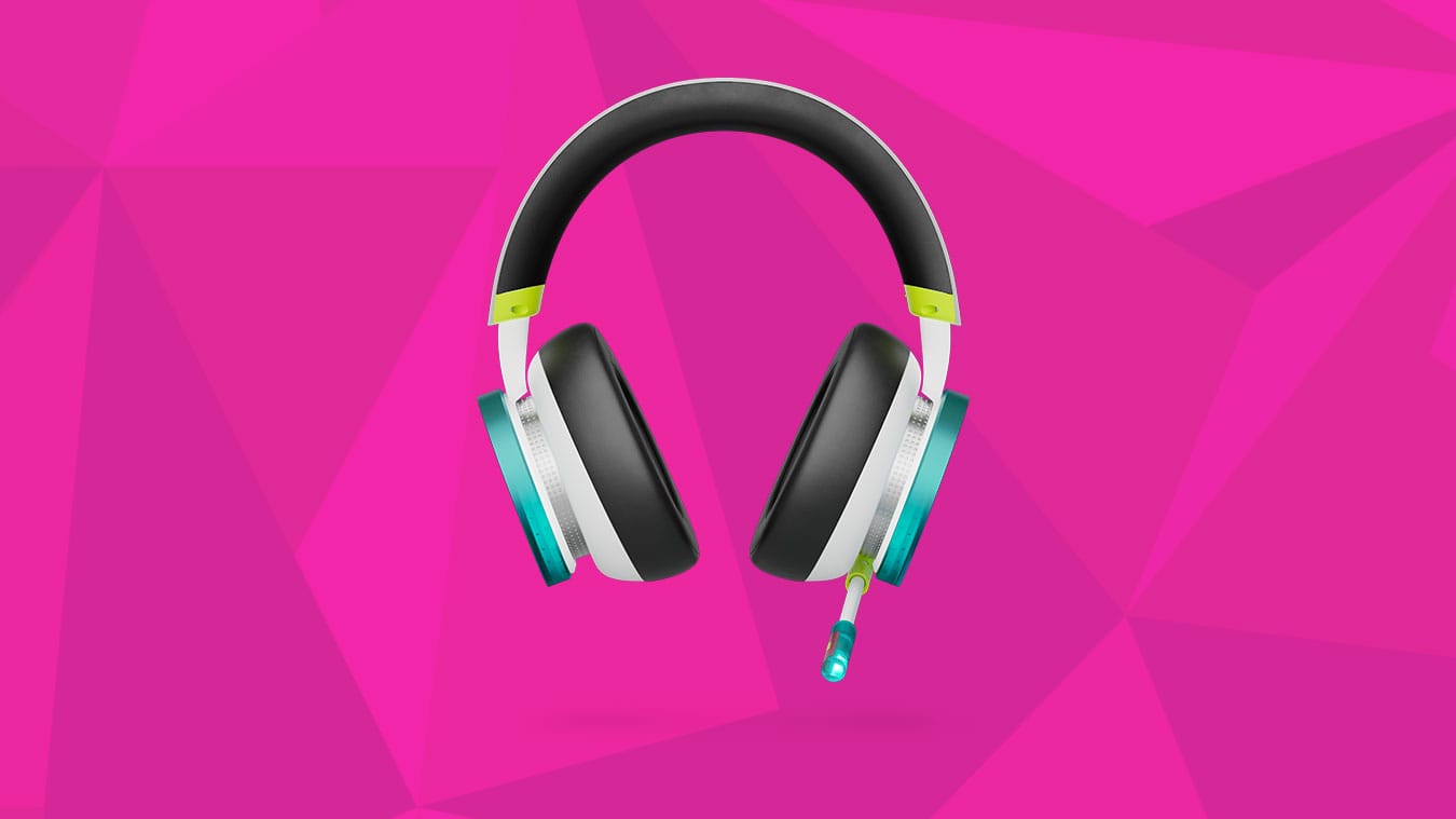 Visão frontal simétrica do Headset Xbox Forza Horizon 6 destacando as almofadas auriculares pretas e o microfone boom ciano.